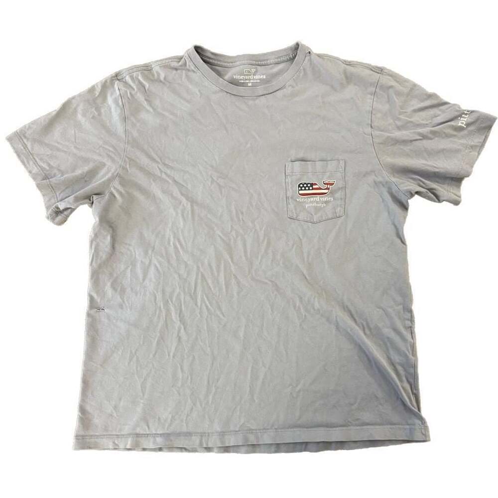 Vineyard Vines Pittsburgh Blue Short Sleeve Pocket T-Shirt - Size Medium